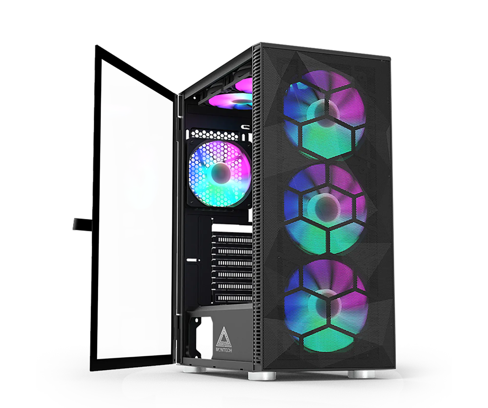 Montech X3 Mesh mid tower case with mesh front panel and RGB fans